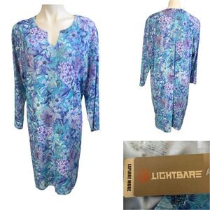 Lightbare Dress Women’s plus 3X UPF 50+ Casual Sun Dress breathable 3/4 Sleeve